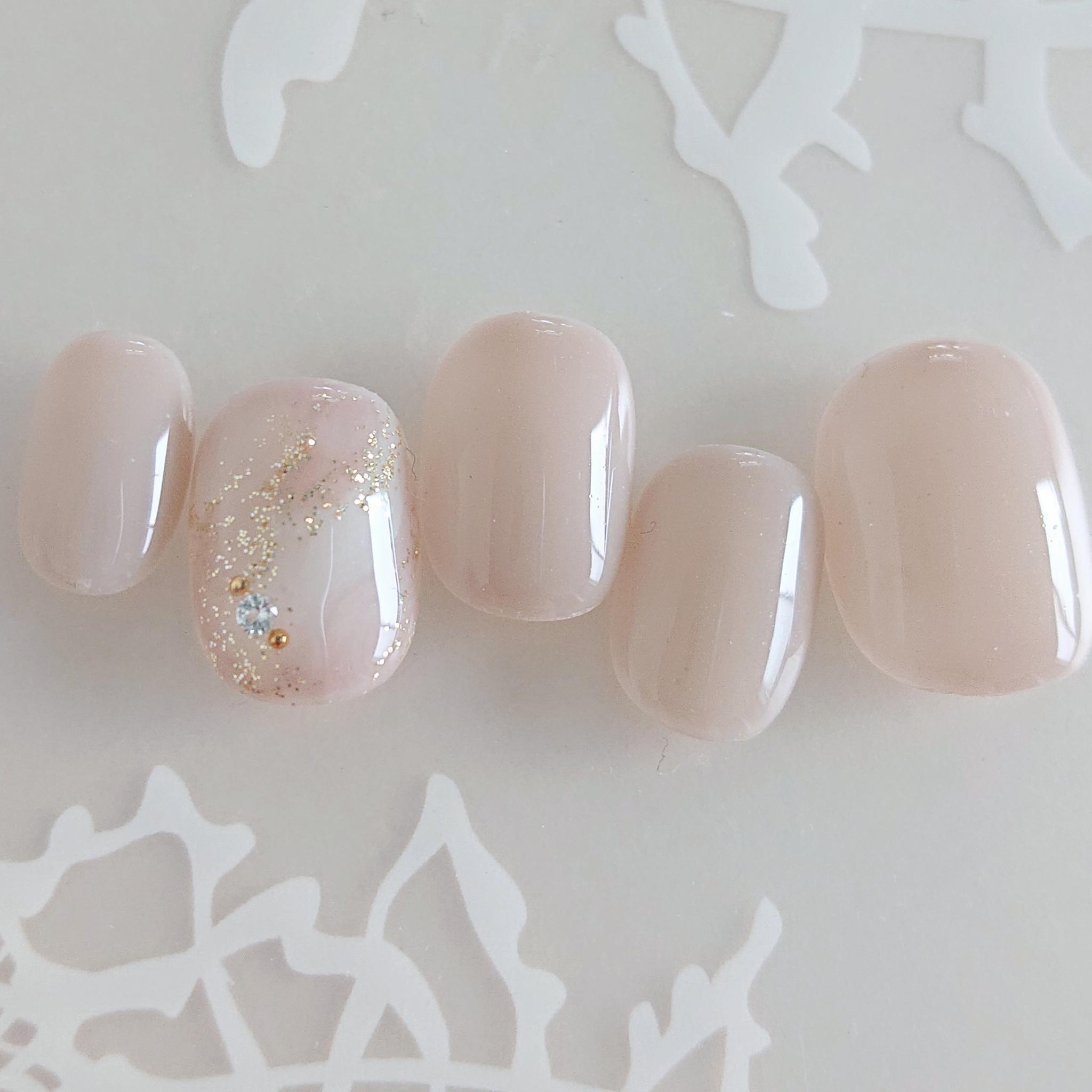 　【パーソナルオーダー】Diamond シンプル マーブル 上品ダイヤモンドネイル D118